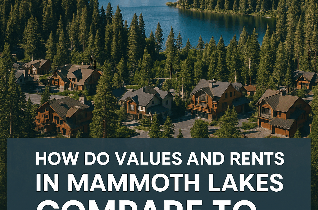 How do values and rents in Mammoth Lakes compare to the rest of California?